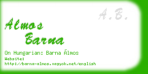 almos barna business card