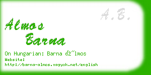 almos barna business card